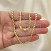 Oro Laminado Basic Necklace, Gold Filled Style Rope Design, Polished, Golden Finish, 5.222.035.26 (03 MM Thickness, 26 Inches Length)