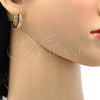 Oro Laminado Huggie Hoop, Gold Filled Style with White Cubic Zirconia, Polished, Golden Finish, 02.196.0020.1.20