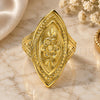 Oro Laminado Elegant Ring, Gold Filled Style Flower and Leaf Design, Diamond Cutting Finish, Golden Finish, 01.118.0033.09 (Size 9)