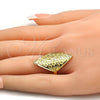 Oro Laminado Elegant Ring, Gold Filled Style Polished, Golden Finish, 01.118.0034.09 (Size 9)