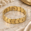 Stainless Steel Solid Bracelet, Polished, Golden Finish, 03.63.1415.08 (8 Inches Length)