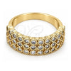 Oro Laminado Multi Stone Ring, Gold Filled Style with White Cubic Zirconia, Polished, Golden Finish, 01.118.0052.07 (Size 7)