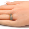 Oro Laminado Multi Stone Ring, Gold Filled Style with White Cubic Zirconia, Polished, Golden Finish, 01.118.0052.08 (Size 8)