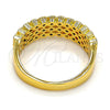Oro Laminado Multi Stone Ring, Gold Filled Style with White Cubic Zirconia, Polished, Golden Finish, 01.118.0052.08 (Size 8)
