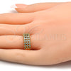 Oro Laminado Multi Stone Ring, Gold Filled Style with White Cubic Zirconia, Polished, Golden Finish, 01.118.0052.09 (Size 9)