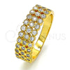 Oro Laminado Multi Stone Ring, Gold Filled Style with White Cubic Zirconia, Polished, Golden Finish, 01.118.0052.09 (Size 9)