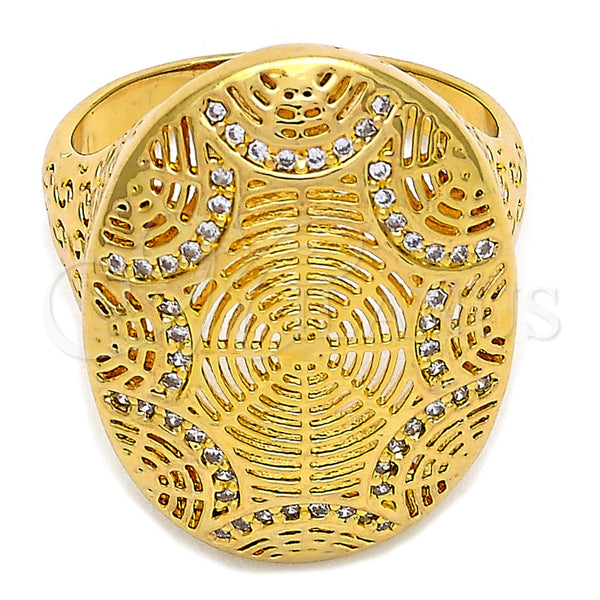 Gold Filled Ring — Multi Stone Ring with White Crystal Polished 01. — main product view — SKU 106121 | Oro Laminado anillo — Multi Stone Ring with cristal blanco pulido 01. — SKU 106121