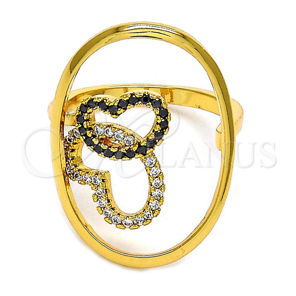 Gold Filled Ring — Multi Stone Ring Butterfly Design with White and — main product view — SKU 106122 | Oro Laminado anillo — Multi Stone Ring Butterfly diseño with blanco and — SKU 106122