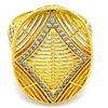 Oro Laminado Multi Stone Ring, Gold Filled Style with White Cubic Zirconia, Polished, Golden Finish, 01.118.0051.07 (Size 7)