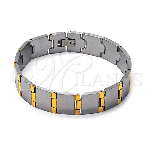 Stainless Steel Bracelet — Solid Bracelet Polished Two Tone 03.63. 8 Inches — main product view — SKU 106132 | Acero Inoxidable brazalete — Solid Bracelet pulido Two Tone 03.63. 8 Inches — SKU 106132