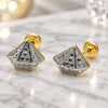 Oro Laminado Stud Earring, Gold Filled Style Matte Finish, Two Tone, 02.55.0050 *PROMO*