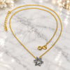 Oro Laminado Pendant Necklace, Gold Filled Style Judaica and Star of David Design, Matte Finish, Two Tone, 04.09.0042.18 (0.35 Gauge, 01 MM Thickness, 18 Inches Length)