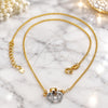 Oro Laminado Pendant Necklace, Gold Filled Style Crown Design, Matte Finish, Two Tone, 04.09.0044.18 (0.35 Gauge, 01 MM Thickness, 18 Inches Length)
