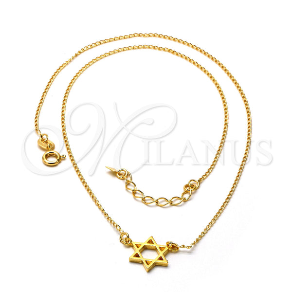 Gold Filled Necklace — Pendant Necklace Judaica and Star of David Design — main product view — SKU 106215 | Oro Laminado collar — Pendant Necklace Judaica and estrella of David diseño — SKU 106215