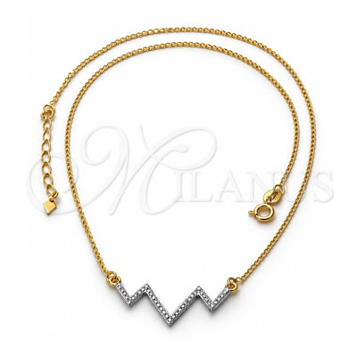 Oro Laminado Pendant Necklace, Gold Filled Style Matte Finish, Two Tone, 04.09.0046.18 (0.35 Gauge, 01 MM Thickness, 18 Inches Length)
