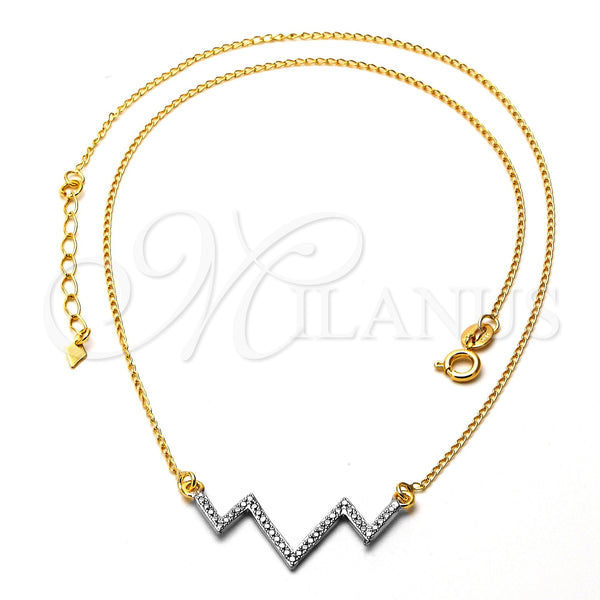 Oro Laminado Pendant Necklace, Gold Filled Style Matte Finish, Two Tone, 04.09.0046.18 (0.35 Gauge, 01 MM Thickness, 18 Inches Length)