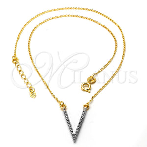 Gold Filled Necklace — Pendant Necklace Matte Two Tone 04.09. 0.35 Gauge — main product view — SKU 106217 | Oro Laminado collar — Pendant Necklace Matte Two Tone 04.09. 0.35 Gauge — SKU 106217