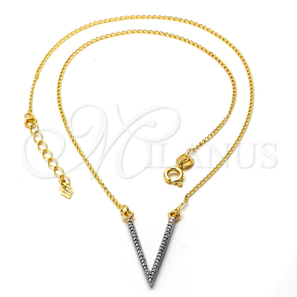 Gold Filled Necklace — Pendant Necklace Matte Two Tone 04.09. 0.35 Gauge — main product view — SKU 106217 | Oro Laminado collar — Pendant Necklace Matte Two Tone 04.09. 0.35 Gauge — SKU 106217