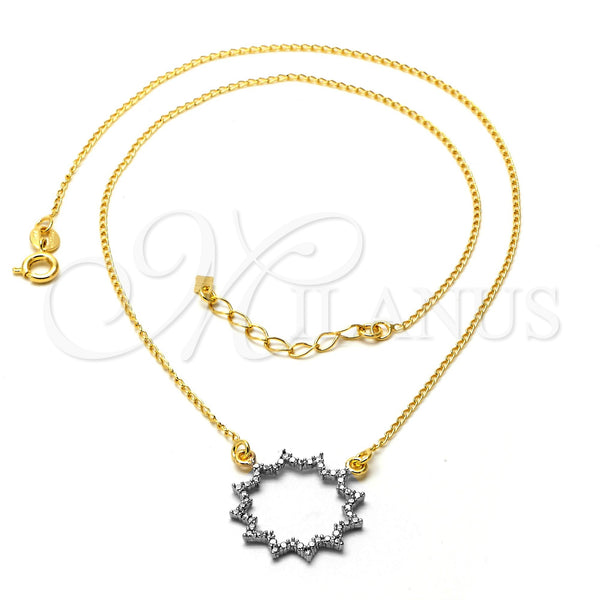 Gold Filled Necklace — Pendant Necklace Matte Two Tone 04.09. 0.35 Gauge — main product view — SKU 106219 | Oro Laminado collar — Pendant Necklace Matte Two Tone 04.09. 0.35 Gauge — SKU 106219