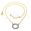 Oro Laminado Pendant Necklace, Gold Filled Style Matte Finish, Two Tone, 04.09.0049.18 (0.35 Gauge, 01 MM Thickness, 18 Inches Length)