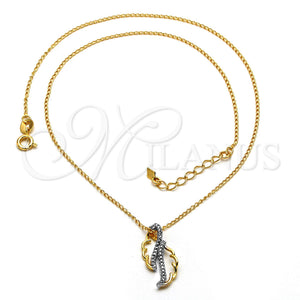 Gold Filled Necklace — Pendant Necklace Matte Two Tone 04.09. 0.35 Gauge — main product view — SKU 106220 | Oro Laminado collar — Pendant Necklace Matte Two Tone 04.09. 0.35 Gauge — SKU 106220
