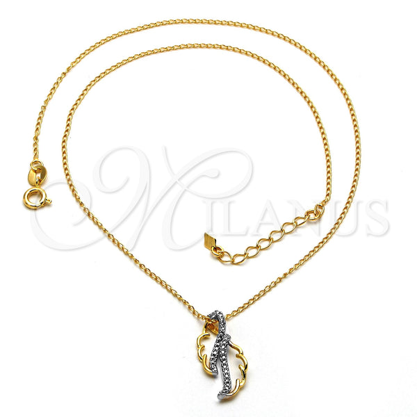 Gold Filled Necklace — Pendant Necklace Matte Two Tone 04.09. 0.35 Gauge — main product view — SKU 106220 | Oro Laminado collar — Pendant Necklace Matte Two Tone 04.09. 0.35 Gauge — SKU 106220