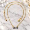 Oro Laminado Pendant Necklace, Gold Filled Style Love Design, Matte Finish, Two Tone, 04.09.0051.18 (0.35 Gauge, 01 MM Thickness, 18 Inches Length)