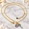 Oro Laminado Pendant Necklace, Gold Filled Style key Design, Matte Finish, Two Tone, 04.09.0052.18 (0.35 Gauge, 01 MM Thickness, 18 Inches Length)