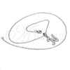 Stainless Steel Pendant Necklace, Initials and Rolo Design, with White Crystal, Polished, Steel Finish, 04.238.0012.1.18 (02 MM Thickness, 18 Inches Length)