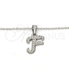 Stainless Steel Pendant Necklace, Initials and Rolo Design, with White Crystal, Polished, Steel Finish, 04.238.0005.1.18 (02 MM Thickness, 18 Inches Length)