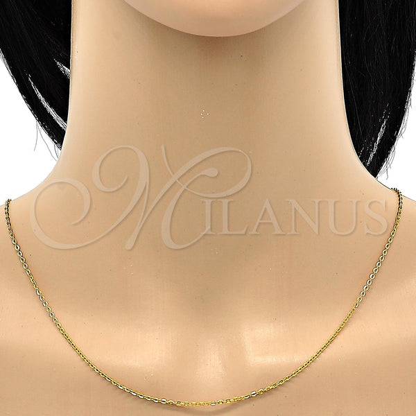 Stainless Steel Necklace — Basic Necklace Rolo Design Polished 04. 0.35 Gauge — alternate product view — SKU 106301 | Acero Inoxidable collar — básico Necklace Rolo diseño pulido 04. 0.35 Gauge — SKU 106301