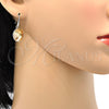 Rhodium Gold Filled Dangle Earring, with Light Silk Swarovski Crystals, Polished, Rhodium Finish, 02.239.0001.2