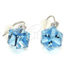 Rhodium Gold Filled Dangle Earring, with Aquamarine Swarovski Crystals, Polished, Rhodium Finish, 02.239.0002