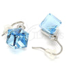 Rhodium Gold Filled Dangle Earring, with Aquamarine Swarovski Crystals, Polished, Rhodium Finish, 02.239.0002