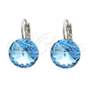 Rhodium Gold Filled Leverback Earring, with Light Turquoise Swarovski Crystals, Polished, Rhodium Finish, 02.239.0005