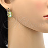 Rhodium Gold Filled Leverback Earring, with Luminous Green Swarovski Crystals, Polished, Rhodium Finish, 02.239.0005.3