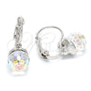 Rhodium Gold Filled Leverback Earring, Disco Design, with Crystal Swarovski Crystals, Polished, Rhodium Finish, 02.239.0010