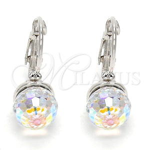 White Gold Filled Ring — Leverback Earring Disco Design with Crystal Swarovski Crystals — main product view — SKU 106333 | Oro Laminado Blanco anillo — Leverback Earring Disco diseño with cristal Swarovski Crystals — SKU 106333