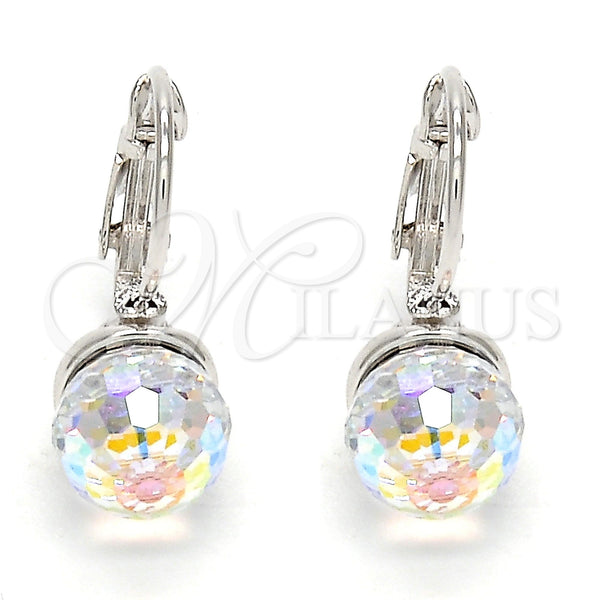 White Gold Filled Ring — Leverback Earring Disco Design with Crystal Swarovski Crystals — main product view — SKU 106333 | Oro Laminado Blanco anillo — Leverback Earring Disco diseño with cristal Swarovski Crystals — SKU 106333