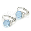 Rhodium Gold Filled Leverback Earring, Disco Design, with Aquamarine Swarovski Crystals, Polished, Rhodium Finish, 02.239.0010.1