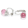 Rhodium Gold Filled Leverback Earring, Disco Design, with Light Rose Swarovski Crystals, Polished, Rhodium Finish, 02.239.0010.2