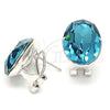 Rhodium Gold Filled Stud Earring, with Indicolite Swarovski Crystals, Polished, Rhodium Finish, 02.239.0015
