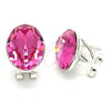 Rhodium Gold Filled Stud Earring, with Rose Swarovski Crystals, Polished, Rhodium Finish, 02.239.0015.1