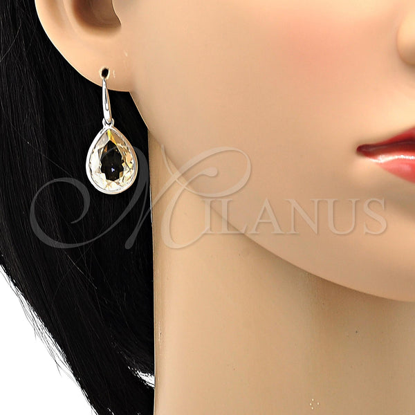White Gold Filled Ring — Dangle Earring Teardrop Design with Light Silk Swarovski — alternate product view — SKU 106349 | Oro Laminado Blanco anillo — Dangle Earring Teardrop diseño with Light Silk Swarovski — SKU 106349
