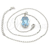 Rhodium Gold Filled Pendant Necklace, Pave Mariner Design, with Aquamarine Swarovski Crystals, Polished, Rhodium Finish, 04.239.0025.2.16 (01 MM Thickness, 16 Inches Length)