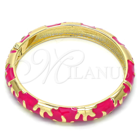 Oro Laminado Individual Bangle, Gold Filled Style Pink Enamel Finish, Golden Finish, 07.240.0002.1.05 (10 MM Thickness, Size 5 (2.50 Diameter))