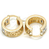 Oro Laminado Small Hoop, Gold Filled Style Baguette Design, with White Cubic Zirconia, Polished, Golden Finish, 02.185.0001.20