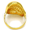 Oro Laminado Multi Stone Ring, Gold Filled Style with White Crystal, Polished, Golden Finish, 01.241.0002.09 (Size 9)