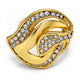 Anillo Multi Piedra 01.241.0005.07 Oro Laminado, con Cristal Blanca, Pulido, Tono Dorado (Tamaño 7)