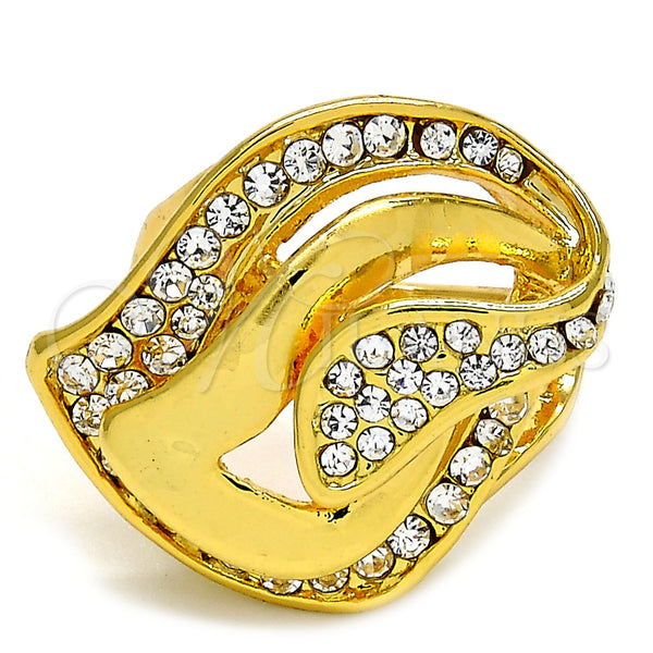 Gold Filled Ring — Multi Stone Ring with White Crystal Polished 01. — main product view — SKU 106492 | Oro Laminado anillo — Multi Stone Ring with cristal blanco pulido 01. — SKU 106492